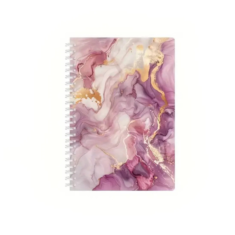 Spiral Marble Notebook - Pink Marble - دفتر